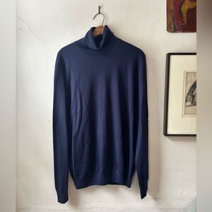 Men’s Brooks Brothers Merino Wool Turtleneck Extra Large Navy Blue